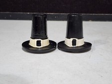 Vintage NANCO Witch or Pilgrim Hat Salt & Pepper Shakers Japan 2.5" Tall