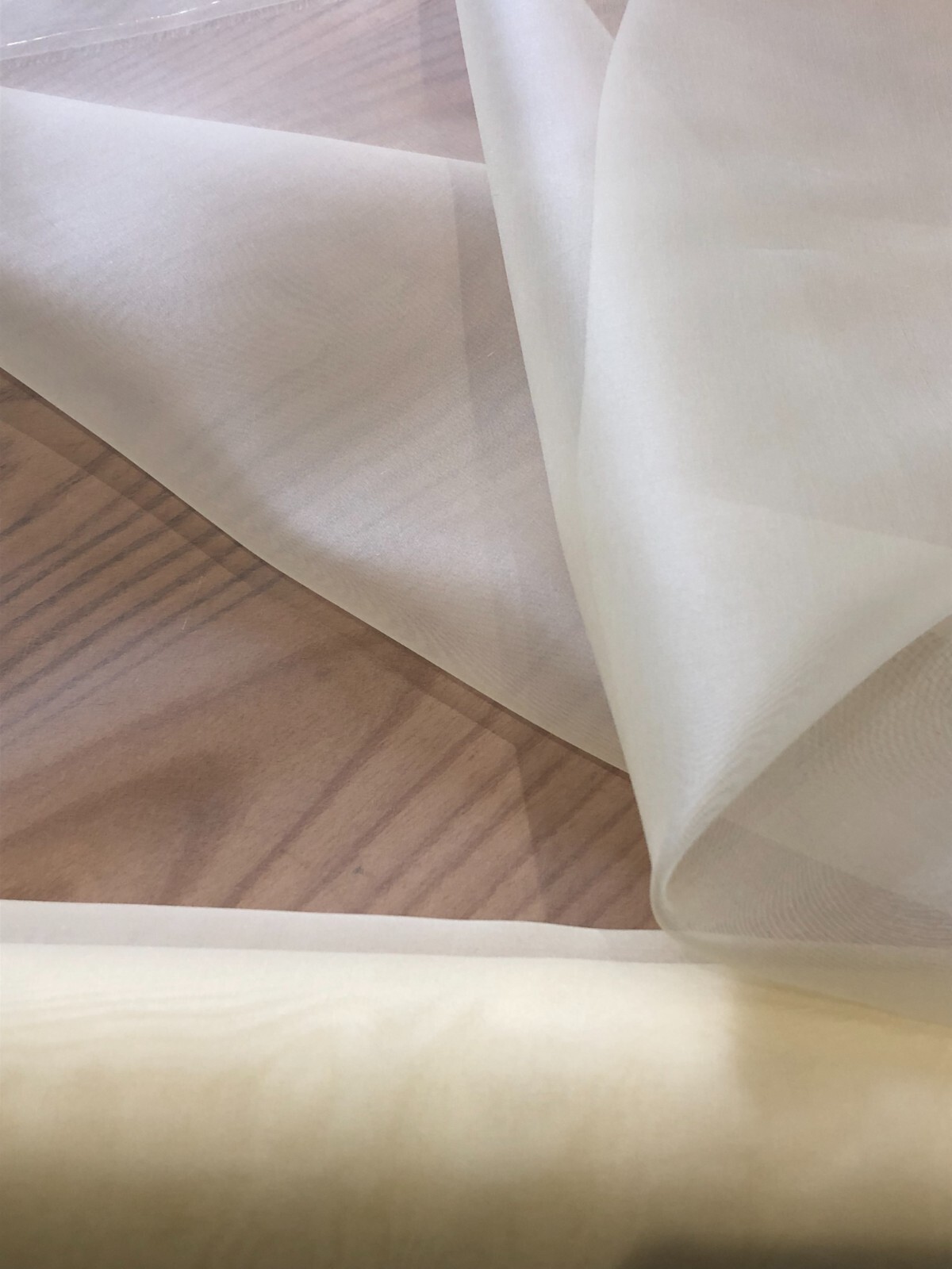 Silk organza, 54"", pale yellow, sold by the metre