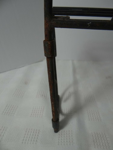 Estante de hojas decorativas de metal mesa Shabby casa de campo rústica - Imagen 7 de 9