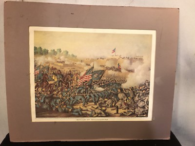 Antique LithoGraph On Paper19''x16''Battle Of Williamsburg.9pix4details.MAKE OFFER