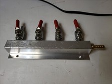 4 Way Co2 Distribution Manifold Splitter 1/4" Male Flare