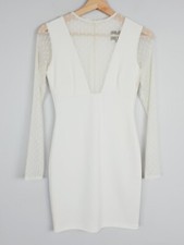 NOOKIE Womens Size 6 - 8 Cream Mesh insert Long Sleeve Dress