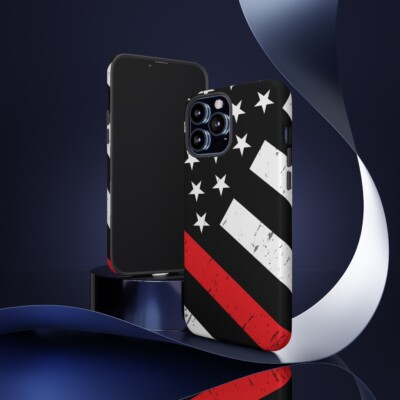 Firefighter Cell Phone Case American Flag Thin Red Line Fireman Gift