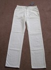 NEW Les Copains Italy White Cotton Pants Tall sz 6-8 Long Jeans Button Crotch — photo 2