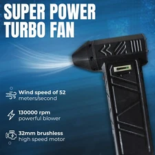 Adjustable Dust Blower Jet Fan Turbo Powerful Air Duster Brushless Motor Cleaner