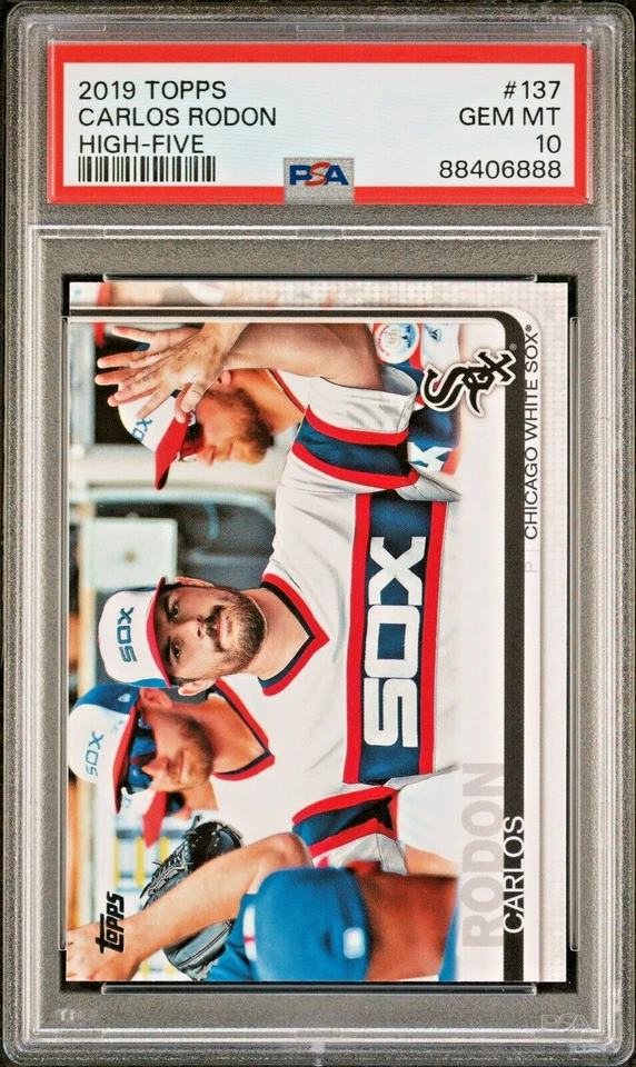 CARLOS RODON 2019 Topps #137 High-5 Dugout Photo Image Variation Short Print SP - Image 4 of 4