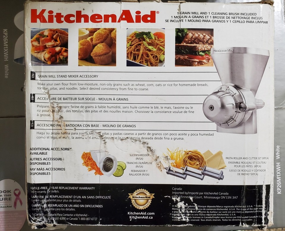 KitchenAid KGM All Metal Grain Mill Attachment Silver 883049189604 eBay