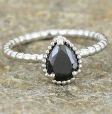 Black Onyx Ring 925 Sterling Silver Ring Anniversary Ring For Women Dainty Ring