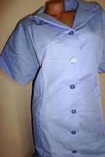 Best Medical Nurse Collared Dress 8 Button Front 2 pockets Blue Sizes 2X to 4X