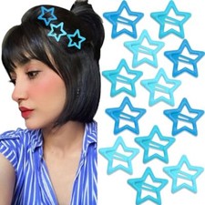 Star Hair Clips Non Slip Snap Barrettes Cute Accessories for Girls Women Blue