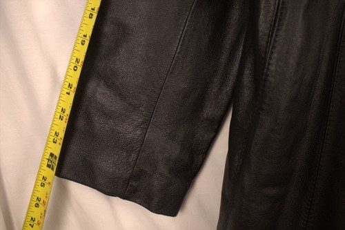 George Ladies real LEATHER button down jacket black 3 button X-large - Picture 8 of 9