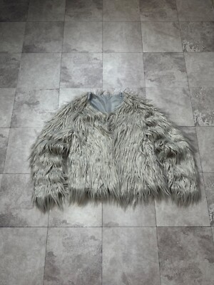 Opium Fuzzy Y2K Cropped Cardigan If Was Six Nine LGB Faux Fur 