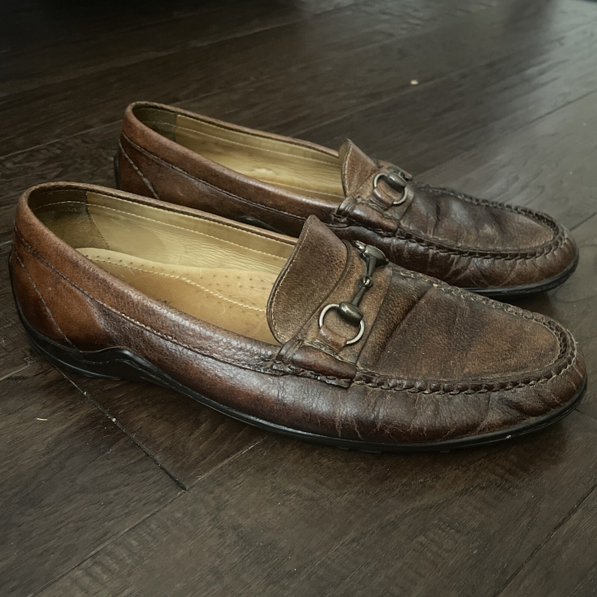 Martin Dingman Brown Pebbled Leather Horsebit Loafers Men’s 11M Made in Brazil Bermuda Glove Leather Horse Bit Loafers - Cappuccino  main image 2