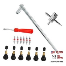 Tire Valve Stem Puller Installer Tool Kit, 6 Pcs TR412 Snap-in Valve 15PCS