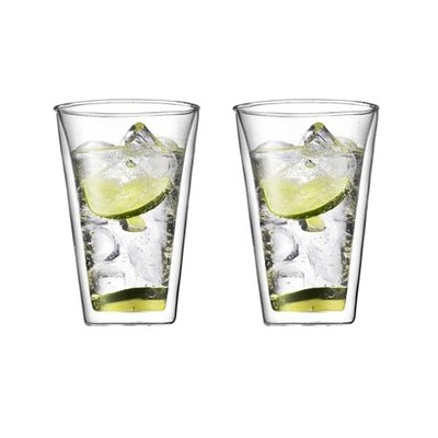 BODUM Canteen Doppelwandiger Glasbecher, 400 ml, 2er Set Hitzebeständig 10110-10
