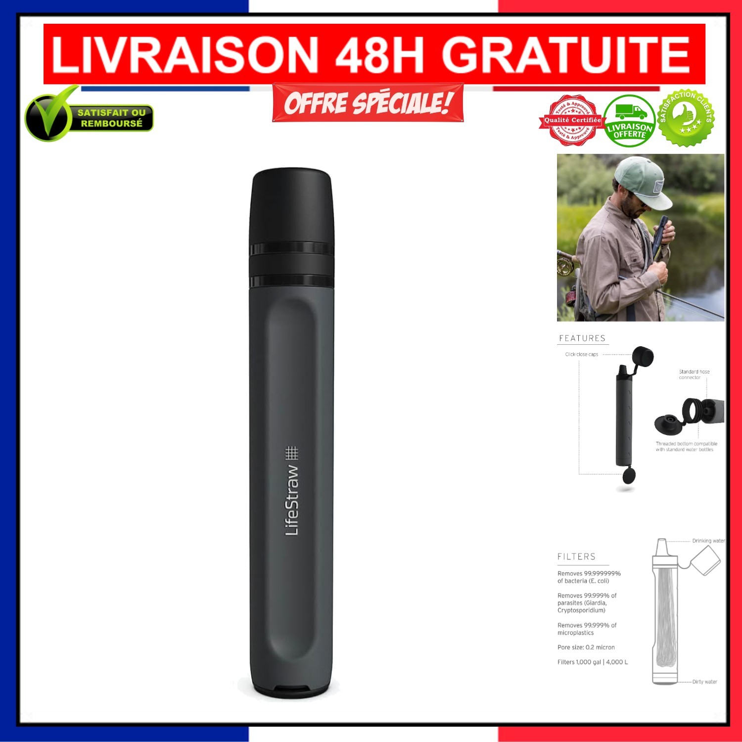Paille filtrante de randonnée Lifestraw Peak pour s'hydrater en trek