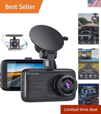 1080P FHD Front  Rear Dash Cam with Night Vision, Loop Recording  Parking Mode