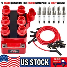 HIGH PERFORMANCE FD488 Ignition Coil + Wire + Spark Plug for Ford Mazda Mercury