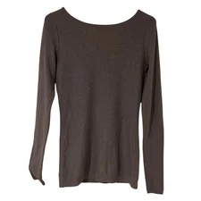 Trouve Viscose Angora Rabbit Hair Super Soft Sweater Brown Small office Luxe