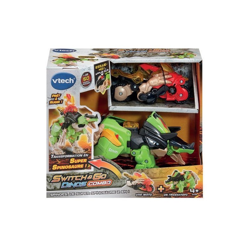 Vtech Switch & Go Dinos Spinops le super spinosaure jouet 2 en 1 multicolore