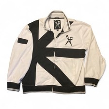 Marc Ecko white black 00s style track jacket vtg baggy XXL/24.5