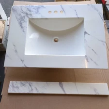 Home Decorators 31" W x 22" D Stone Composite White Rectangular Sink Vanity Top