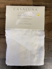 Casaluna 100% Linen Oversized White Body Pillow Cover 20" x 52"