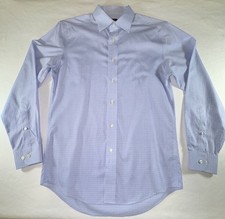 Pronto Uomo Men s Slim Non Iron Long Sleeve Dress Shirt Size 15.5x32/33 Blue