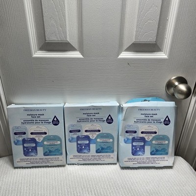 Freeman Beauty Moisture Mask Set for Face & Under Eye 4pcs, Lot of 3 (DD)