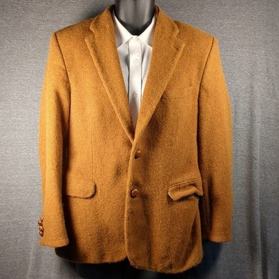 Vtg 80s Lutz Harris Tweed Blazer Men's Small Thick New Wool Shank Buttons Preppy