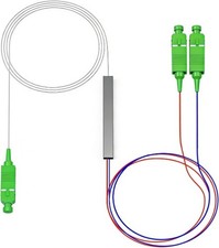 PLC Splitter SC APC 1x2, FTTH Mini Optical Fiber Splitter Low Insertion Loss
