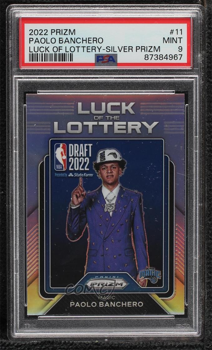 2022 Panini Prizm Luck of the Lottery Silver Paolo Banchero #11 PSA 9 MINT 14t3