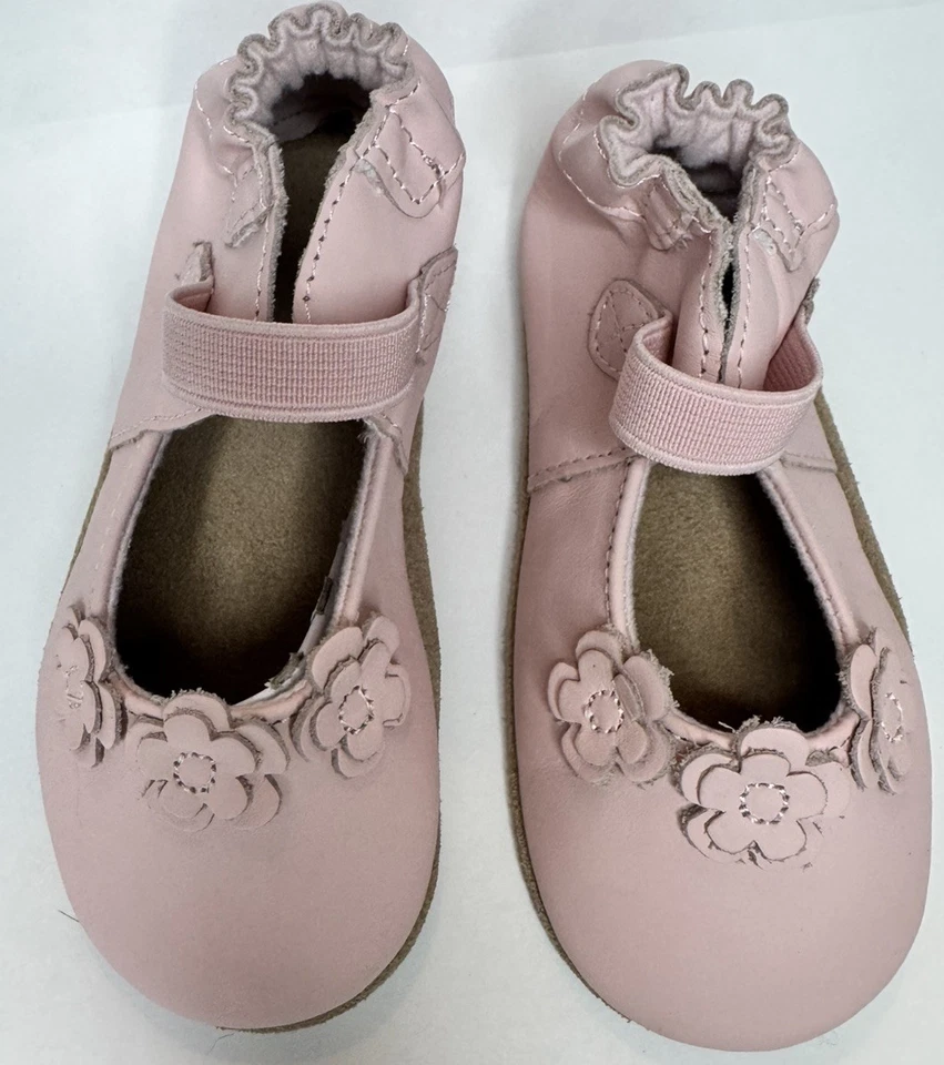 Zapatos de Cuero Robeez Suelas Suaves Rosa Lt Bebé Niña Talla 18-24 Meses Brianna Foto 2 de 4
