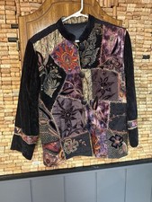 Vintage Patchwork Jacket Purple Floral Sun Sequins Embroidered Boho Lined Jacket