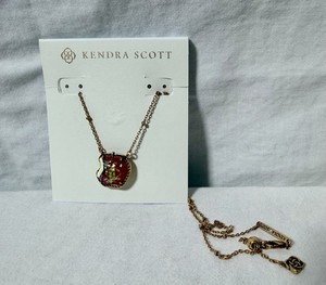 Authentic Disney Kendra Scott Poisoned Apple Pendant Necklace, Gold Plated