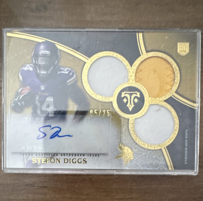 Topps 2015 Triple Threads Stefon Diggs #137 Rookie Auto Triple Relic Gold /25