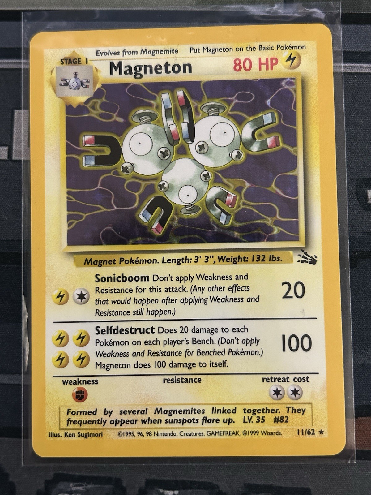 Pokemon TCG Magneton Holo Rare 11/62 Fossil WOTC 1999 MINT
