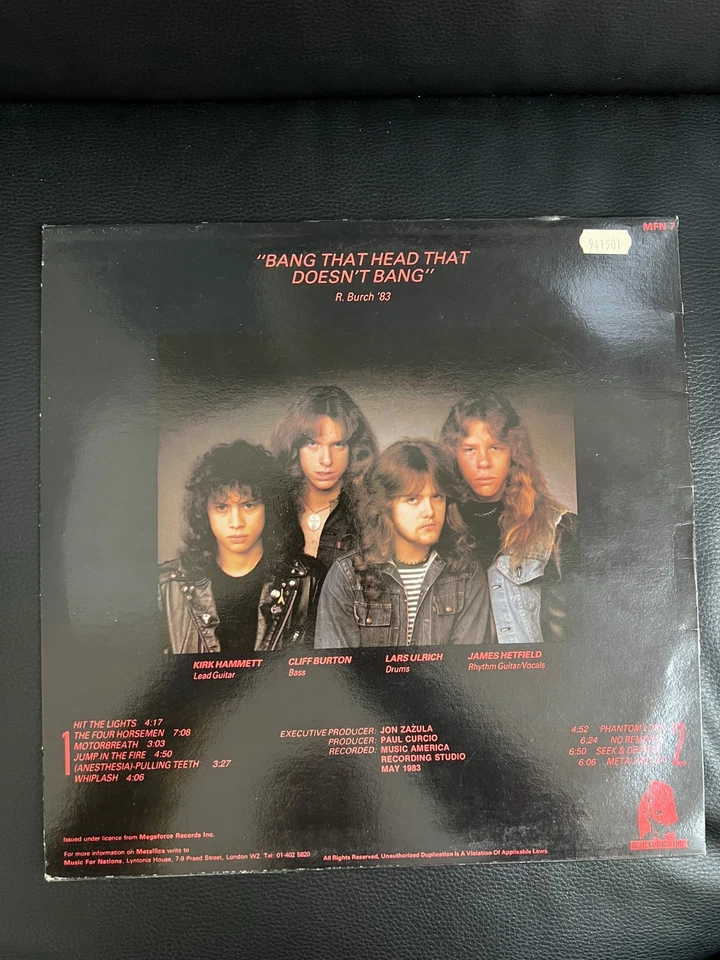 METALLICA / Kill 'em all -LP-Vinyl :NM / Cover:EX / 1st. UK 1983 - Bild 3 von 4