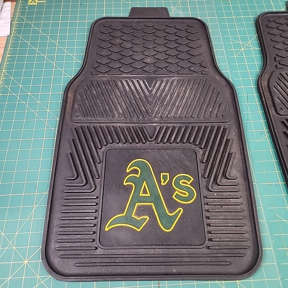 Oakland A's Heavy Duty Car Truck Floor Mats - 4 Piece Set (Front and Rear) Used - Image 3 of 4