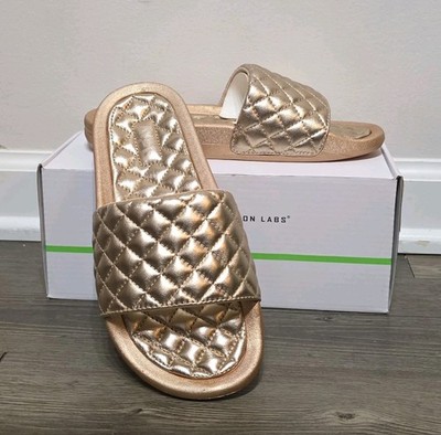 APL Women's Lusso Slide Napa Leather Rose Gold/Metallic Size 6 New In Box $195
