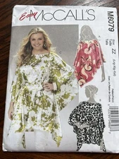 McCall’s M6079 Sewing Pattern/ Misses Size L, XL, XXL Tunic Tops and Sash