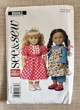Butterick See Sew Sewing Pattern 6082 18" Doll Clothes Dress Pants Shirt UNCUT