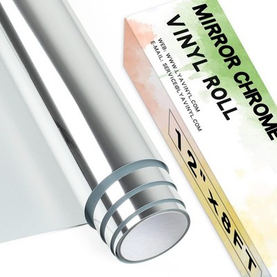 Chrom Spiegel Permanent Vinyl, 12''x 8ft 12 Zoll x 8 Fuß, Silber 