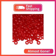Auvoau 1000Pcs Pony Beads Bracelet 9mm Red Glitter Plastic Barrel Pony Beads for