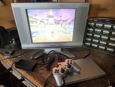 Sony PlayStation 2 Slim Silver Console Gaming System US with Controller Tested