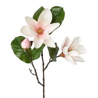 artplants KüNstlicher Zweig Magnolie Plorne, Hellrosa-Weiß, 70Cm