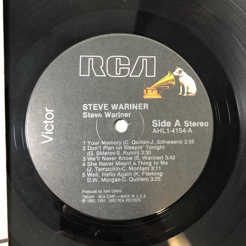 Steve Wariner одноименный 1982 виниловая пластинка RCA записи AHL1-4154 - Изображение 3 из 4