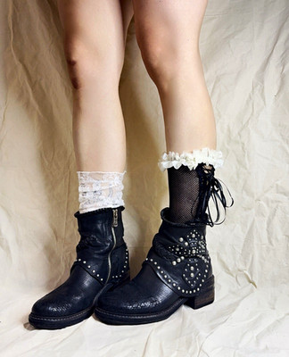 Ladies Ankle Boots Leather Black Studded Zip Block Heel EU 37