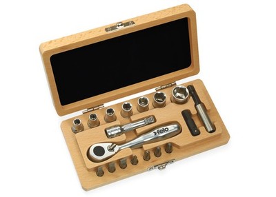 Mini-Steckschlüsselsatz ''X Classic'' in stabiler Holzbox, 18-tlg., Felo 05771866