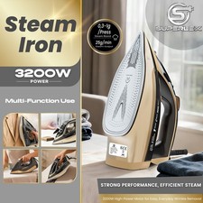 SUPERLEX Steam Iron 3200W Ceramic Soleplate Self Cleaning Anti-Calc 400ml Tank